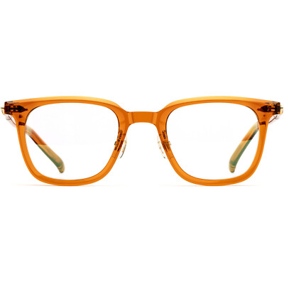 Square Glasses Acetate Eyeglass Frame Adjustable Nose Pads Orange