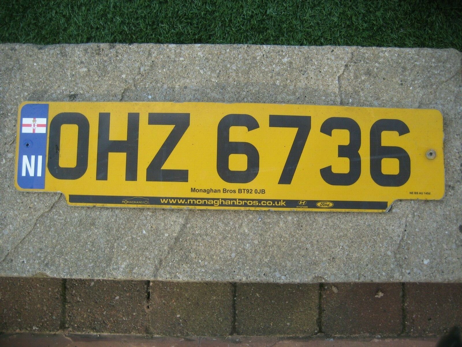 NORTHERN IRELAND OMAGH TYRONE GRAPHIC COUNTRY FLAG # OHZ 6736 REAR LICENCE PLATE