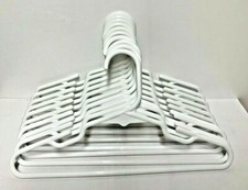Set Of 10 Baby/Toddler/Child White Plastic Tubular 11" Clothes Hangers EUC
