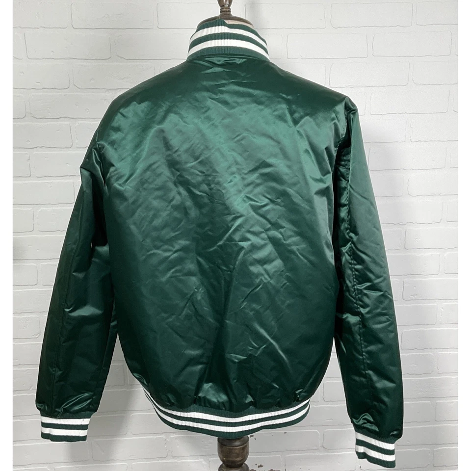 A Bathing Ape Varsity Jacket Men XL Green White Stitched BAPE NIGO Bomber Satin - Image 4 of 4