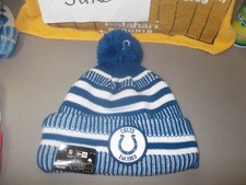 NWT 2019 INDIANAPOLIS COLTS NEW ERA HAT KNIT POM CUFFED WINTER BEANIE ON FIELD