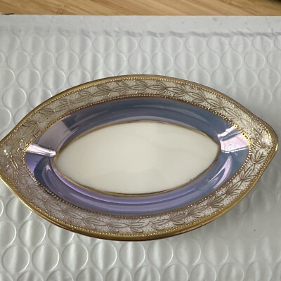 NORITAKE SALT CELLAR Hand Made 22 K Gold Trim Vintage No 33900 4 Piece Set
