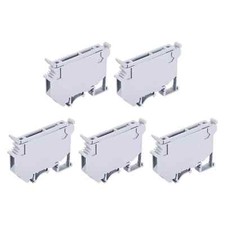 DIN Rail Mount Fuse Holder Terminal Blocks Screw Type Grey UK5 - Pack of 10