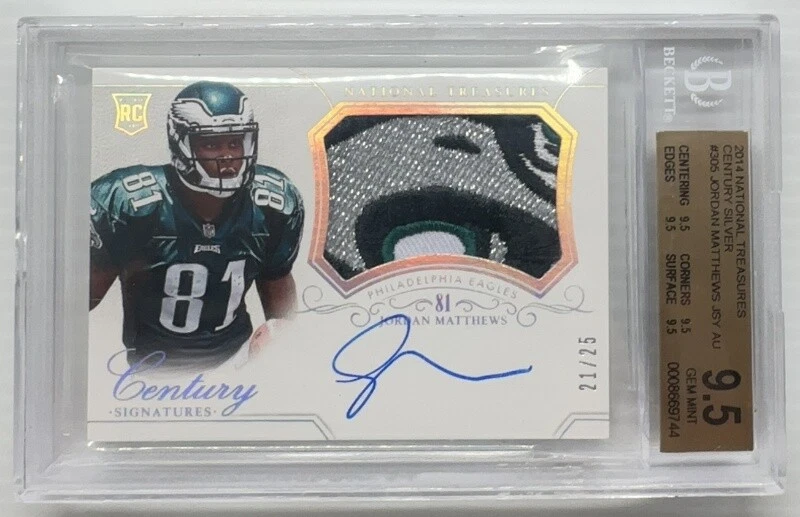 Jordan Matthews Panini National Treasures #305 Century Material Autograph