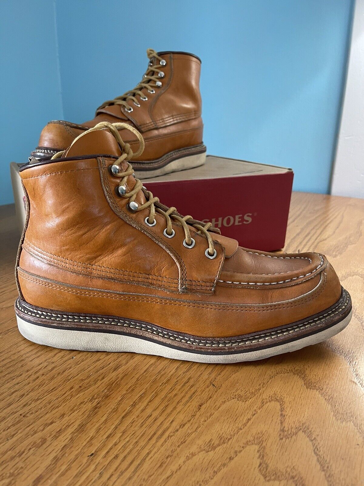 Used Red Wing Shoes 9850 Canoe Moc Toe Boot - 9.0 / E WIDE