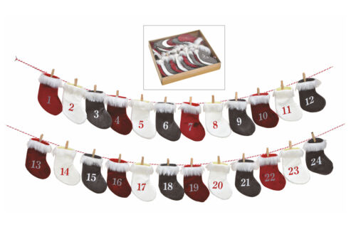 Adventskette Socken zum befüllen - Länge 220cm - Adventskalender Adventsgirlande - Bild 1 von 1