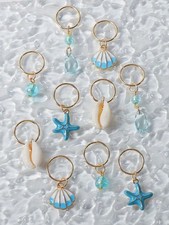 10pcs Multicolor Starfish Shell Bead Hair Clips For Women Summer Beach