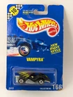 Vintage Hot Wheels Blue Card #166 Black Vampyra Basic Wheels Speed Points