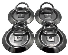 4 Pack 4in Flush Mount D Ring Tie Downs Trailer Atv Boat Truck Bolt On