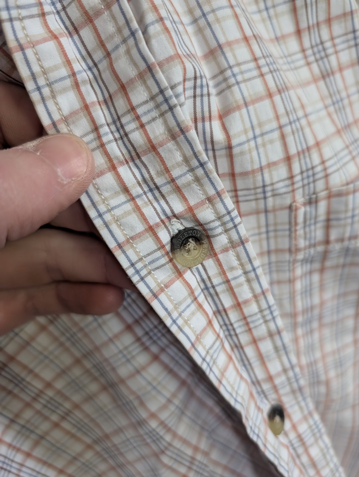 PENDLETON Cotton Check Button-down Pocket Shirt XL - image 4