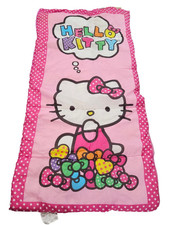 Sanrio Hello Kitty Sleeping Bag Zippered 2015 Pink Poka Dots Bows 26”x 53”