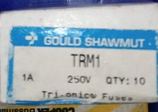 BoxOf 10- Gould Shawmut Tri-onic TRM1 250V Fuse 1A