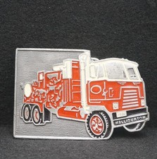 WA19137 *NOS* RARE VINTAGE 1980 *HALLIBURTON* PUMP TRUCK PEWTER OILFIELD BUCKLE