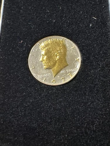 Danbury Mint Kennedy Half Dollar 1977-D Gold Plated and Enameled