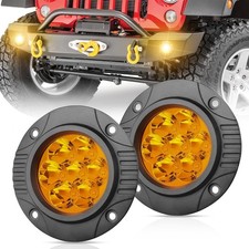 Offroadtown Round Flush Mount Led Pods 2pcs 5inch 80w Amber Fog Amberflush