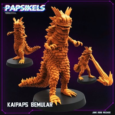 Kaipaps Bemular Monster Set (3 Models)   3D Printed Sci-Fi Kaiju Creature Miniat