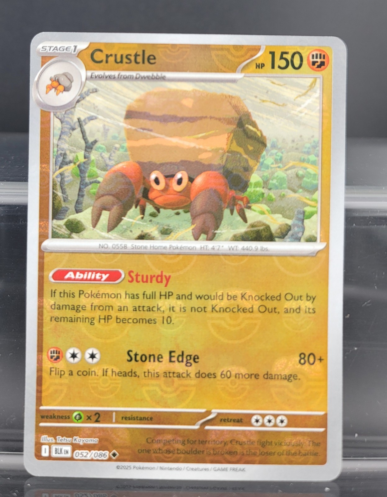 Pokemon Crustle Master Ball Holo 052/086 Black Bolt