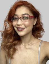 Vintage ALAIN MIKLI A63667 52mm Red Women s Semi-Rimless Eyeglasses Frame F5