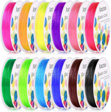 Elastic String for Bracelets, 12 Rolls Crystal Beading Wire for Jewelry Making,
