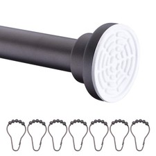 48-88 Inches Shower Curtain Rod with Shower Hooks in Oil Rubbed Bronze, Adjus...