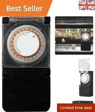 24-Hour Programmable Outdoor Timer Switch - 48 Settings, Waterproof Protection