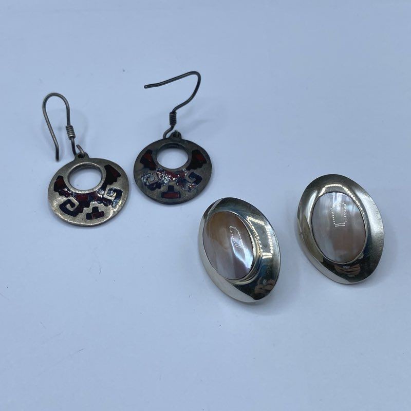 Sterling Silver Earring Jewelry Bundle 2 Pcs 16.4g