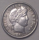 1901 P Barber Dime You Decide The Grade - Likely Cleaned Full Liberty See Photos