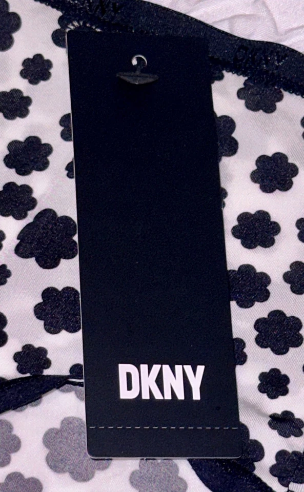 DKNY Table Top Micro White Black Floral Print Brief Panty Womens S 5 M 6 L 7 XL - Image 3 of 4