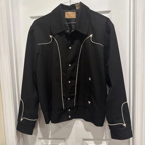 SCULLY Western Style Men’s Jacket, Fancy Piping And Snap Buttons!! Yippee Kiyay! - product listing photo