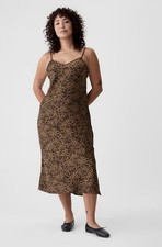 Gap Satin Leopard Print Slip Dress Size M NWT RT$80