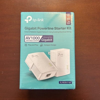 TP-Link AV1000 Gigabit Powerline Starter Kit TL-PA7017 KIT 4K HD New Sealed