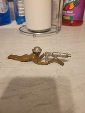 Barclay Manoil Lead Toy Soldier Machine Gunner, Prone Position, 1930s Era