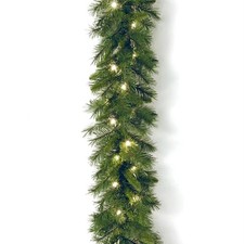 Image of Artificial Christmas Garland Pinecones Red Berries Wreath Xmas Tree Stair Door