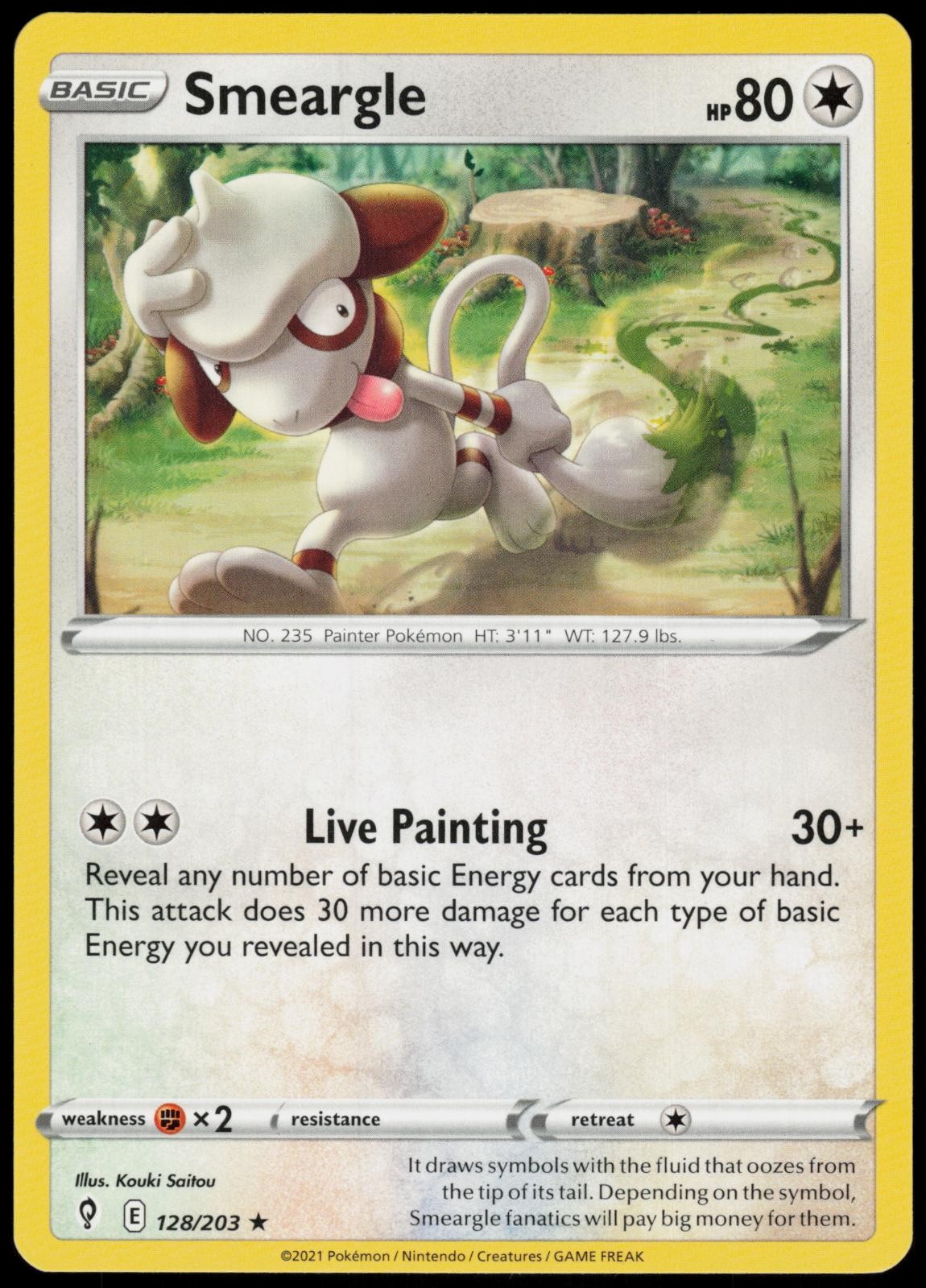 Smeargle 128/203 Evolving Skies Rare Lightly Played Pokemon TCG