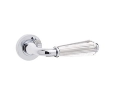 FD30 Jedo Fluted Door Handles on Rose - Pair