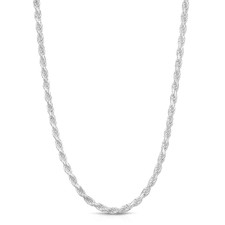 3MM Rope Italy 925 SOLID Sterling Silver Chain Necklace Durable Diamond Cut REAL