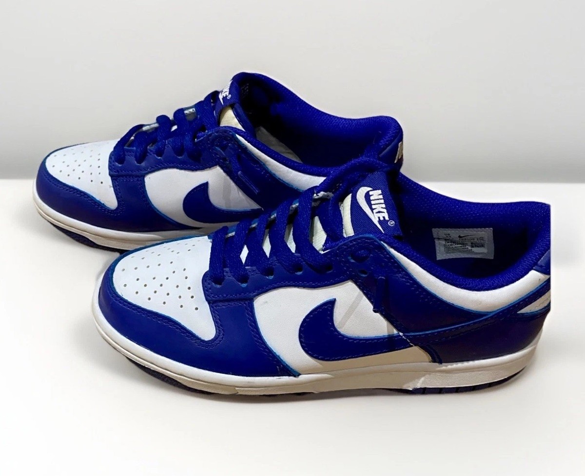 Nike Dunk Low Royal Blue And White Youth Size 5 | eBay