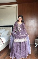 Designer Sharara suit Wedding Party Salwar Kameez Suits Punjabi Drees 3Pc Set