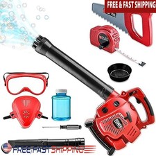 Bubble Leaf Blower Kids Outdoor Toy 2 in 1 Bubble Maker Gardening Tool Set New