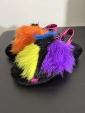 Ugg womens 7 multicolor fluff yeah party slip on slides EUC
