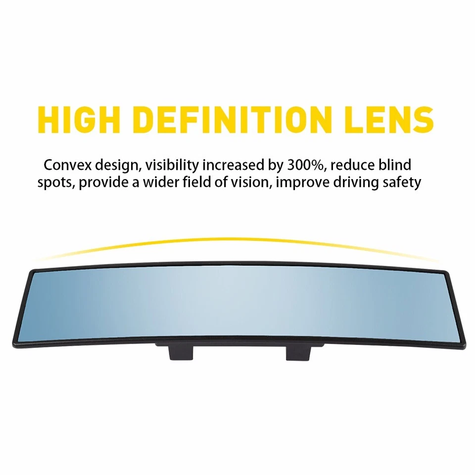 30CM Convex Interior Rear View Blue Tint Mirror Universal Clip On For 2019 Acura - Image 4 of 4