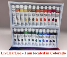 24 Piece Acrylic Paint Set Professional Color Painting 12ml .40 Oz Tubes