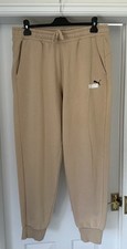 LADIES PUMA XL BEIGE NEUTRAL SPORTS JOGGING BOTTOMS