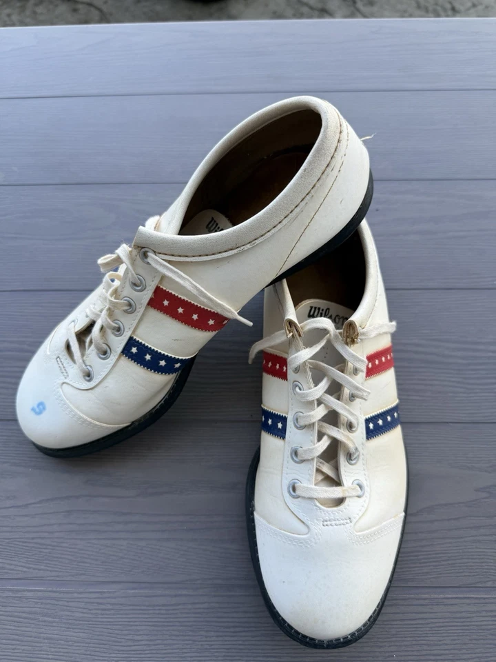 Chuteiras de beisebol masculinas vintage Wilson ano bicentenário 1976 tamanho 7 muito raras - Imagem 2 de 4