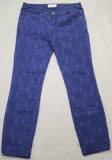 Free People Skinny Jeans Womens Size 28 Multi Denim Embroidered Floral Dark Wash