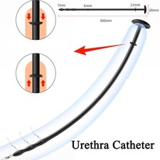 Long Male Silicone Sounding Plug Urethral Stretcher Dilator Enhance Stretching