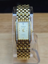 Precision by Gruen Women's Gold Tone Watch Rectangle Crystal Bezel Working