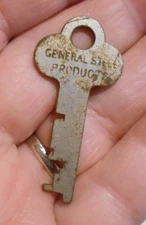 Vintage Old Flat General Steel Products Key # ZC1685 or ZG1685
