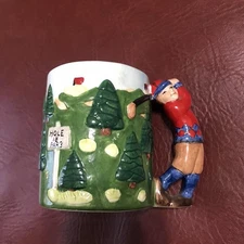 Golf Coffee Mug Cup Golfer Handle Made in China American Ft.