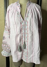 NWT Sundance Living Catalog Totora Top Medium Pink Embroidered Cotton  148